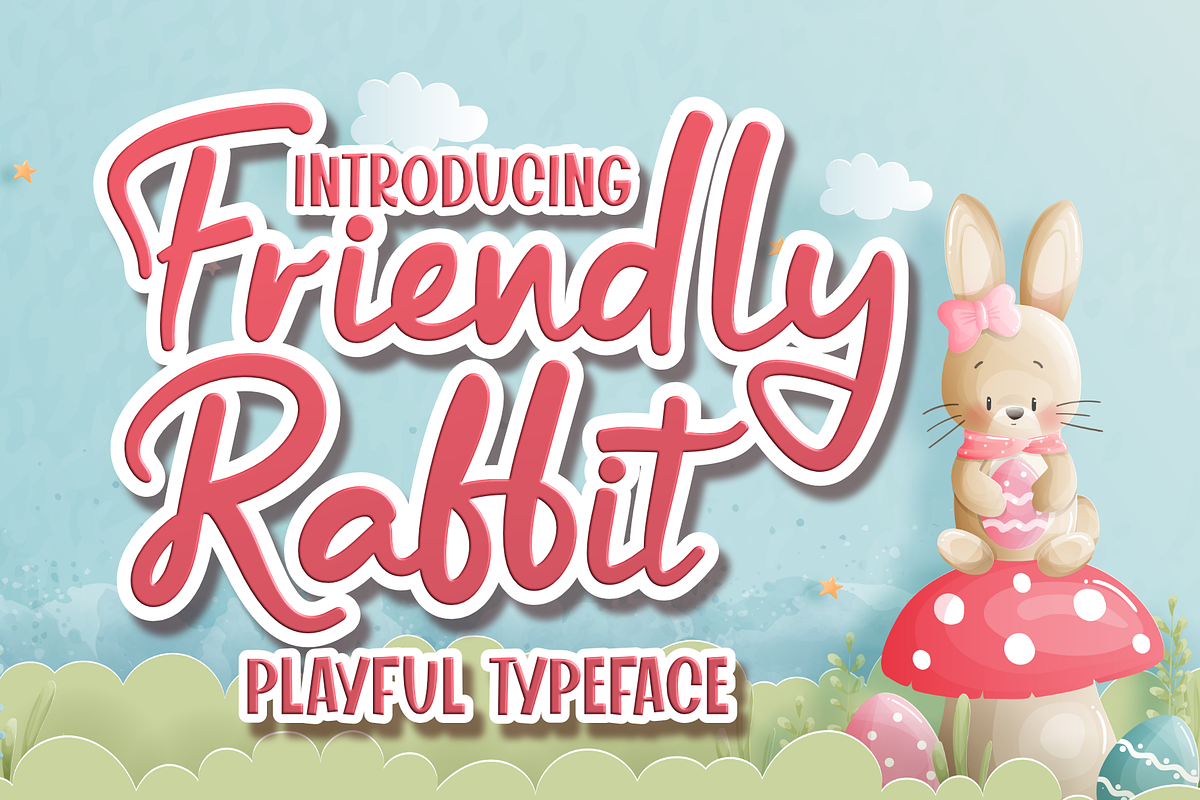 Friendly Rabbit - Playful Typeface, a Font by Dumadistyle (Photo 1 of 9)
