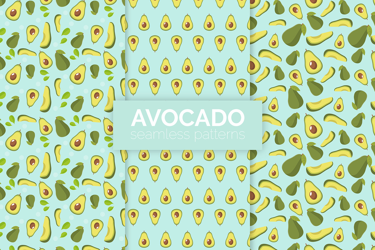 Avocado Seamless Patterns, a Pattern Graphic by 3Y_Design (Photo 1 of 6)