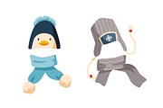 Winter kids hats set, a Decorative Illustration by Good Studio (Thumbnail 4 of 6)