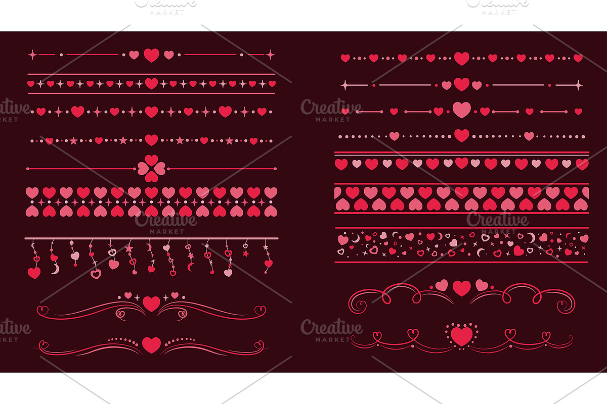 Valentines day borders and dividers, an Illustration by Vector Tradition (Photo 3 of 3)