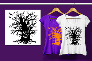 Halloween tree. Vector illustration