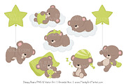 Bamboo Sleepy Bears Clipart, an Illustration by Amanda Ilkov (Thumbnail 3 of 5)
