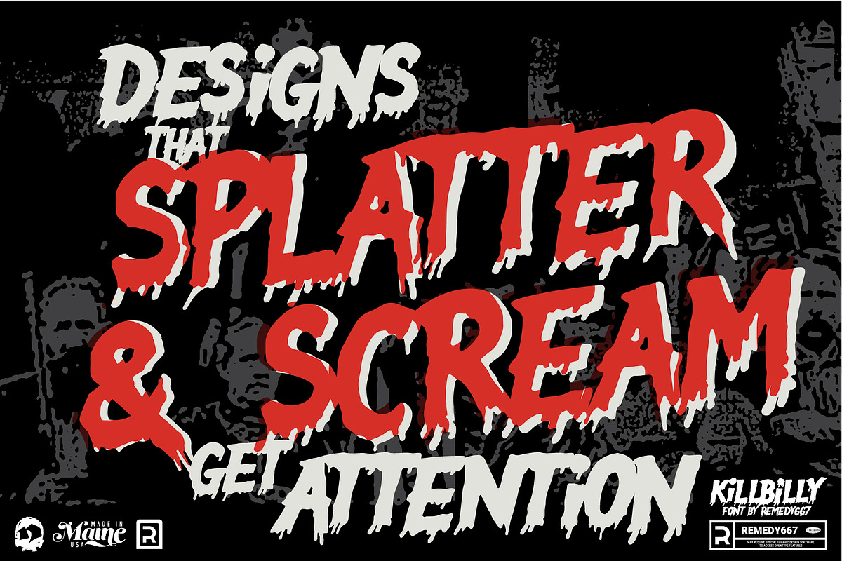 Killbilly - Rotating Horror Font, a Handwritten Font by Remedy667 (Photo 3 of 7)
