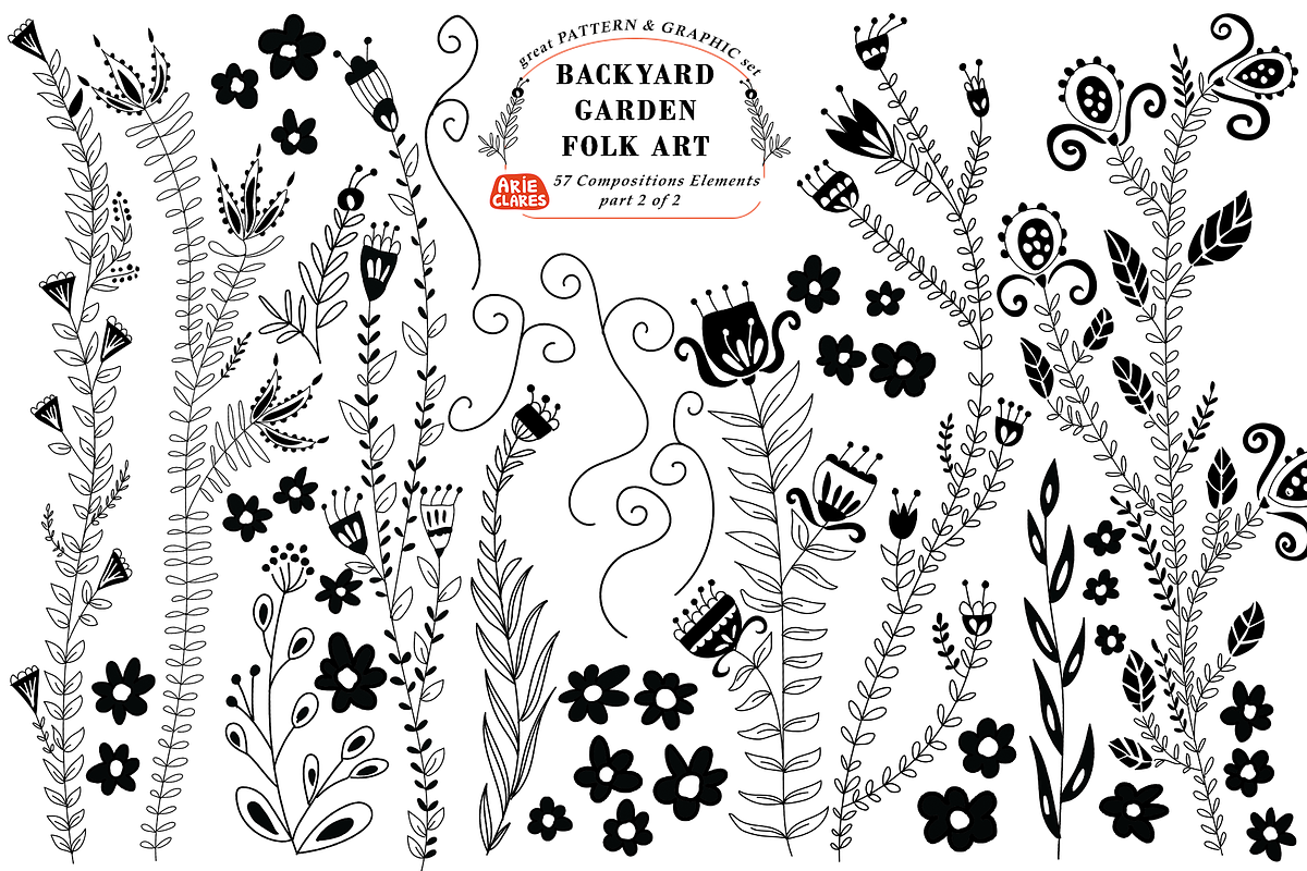 Backyard Garden Folk Art, a Pattern Graphic by Arie Clares (Photo 9 of 13)