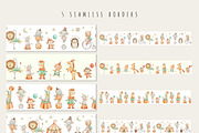 Watercolor Circus Animals Clipart, an Illustration by ElenaPlatovaArt (Thumbnail 8 of 10)