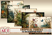 Tropical forest Blank background, a Seasonal Illustration by CraftArtStory (Thumbnail 2 of 4)