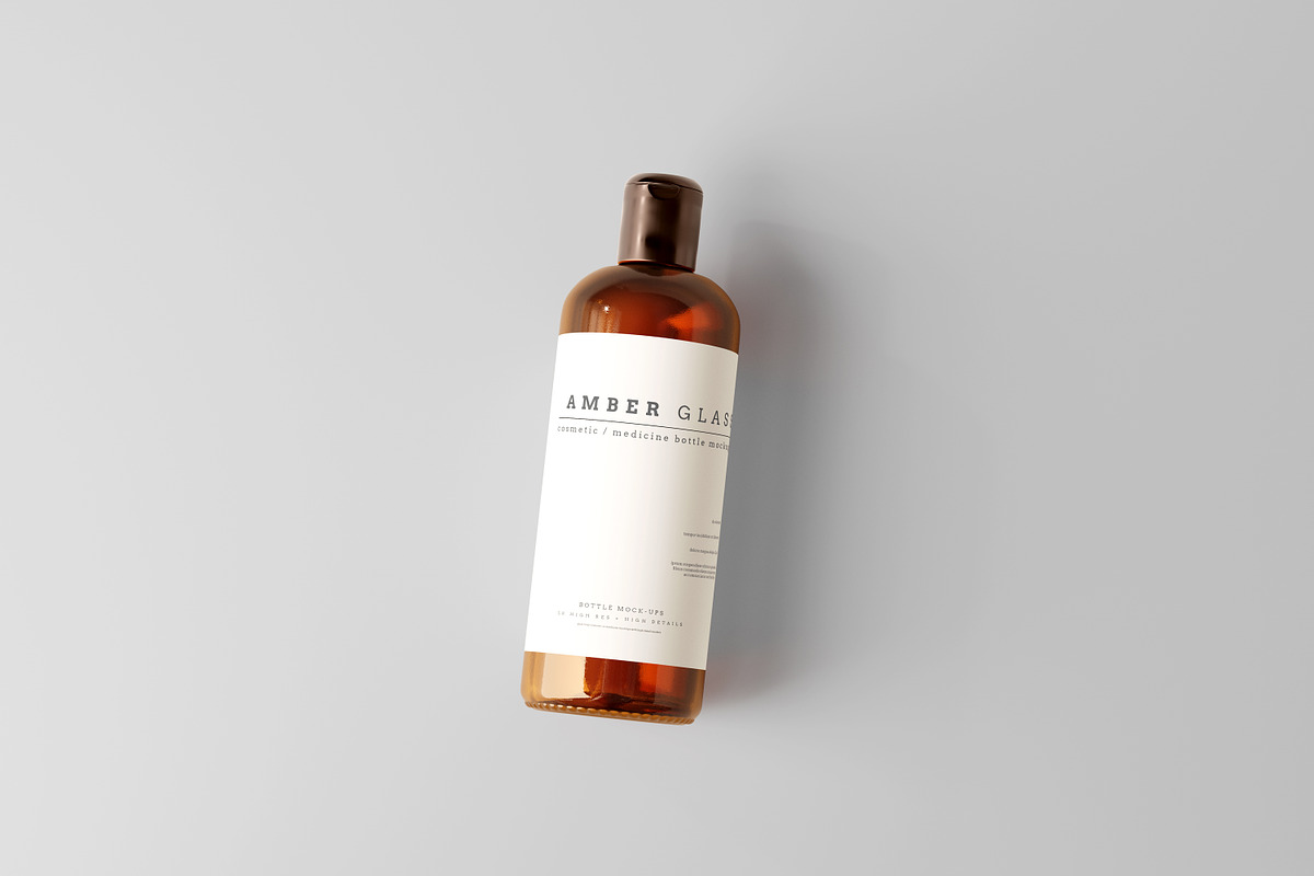 Amber Glass Bottle Mockups, a Cups & Container Mockup by pmvch (Photo 8 of 10)