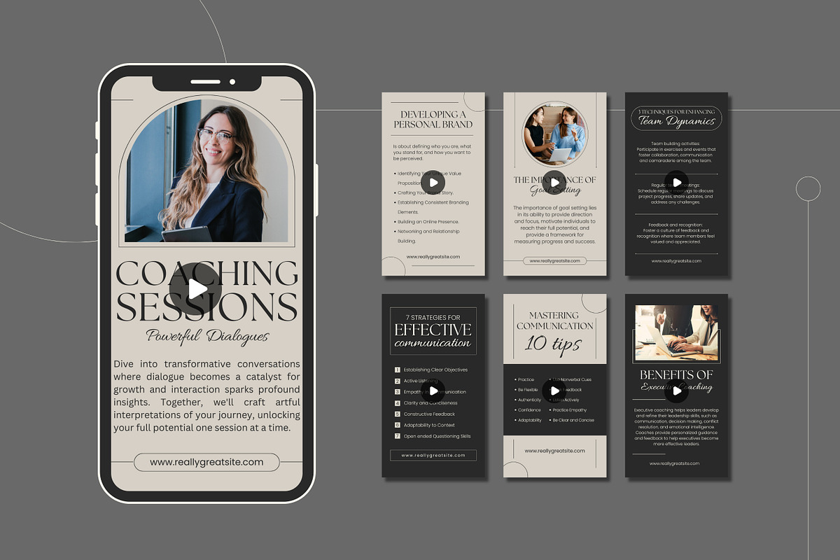 10 Coaching Instagram Reels, a Templates & Theme by TemplateCastleStore (Photo 4 of 10)