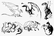 18 dragons hand drawn vector, an Animal Illustration by AnastasiyaOleynik (Thumbnail 2 of 5)