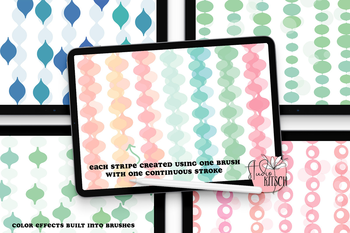 Retro Border Brushes for Procreate, a Brush Add-On by Studio Kitsch (Photo 5 of 9)