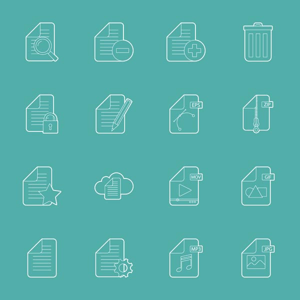 Files and documents icons set, an Icon by Equipoise