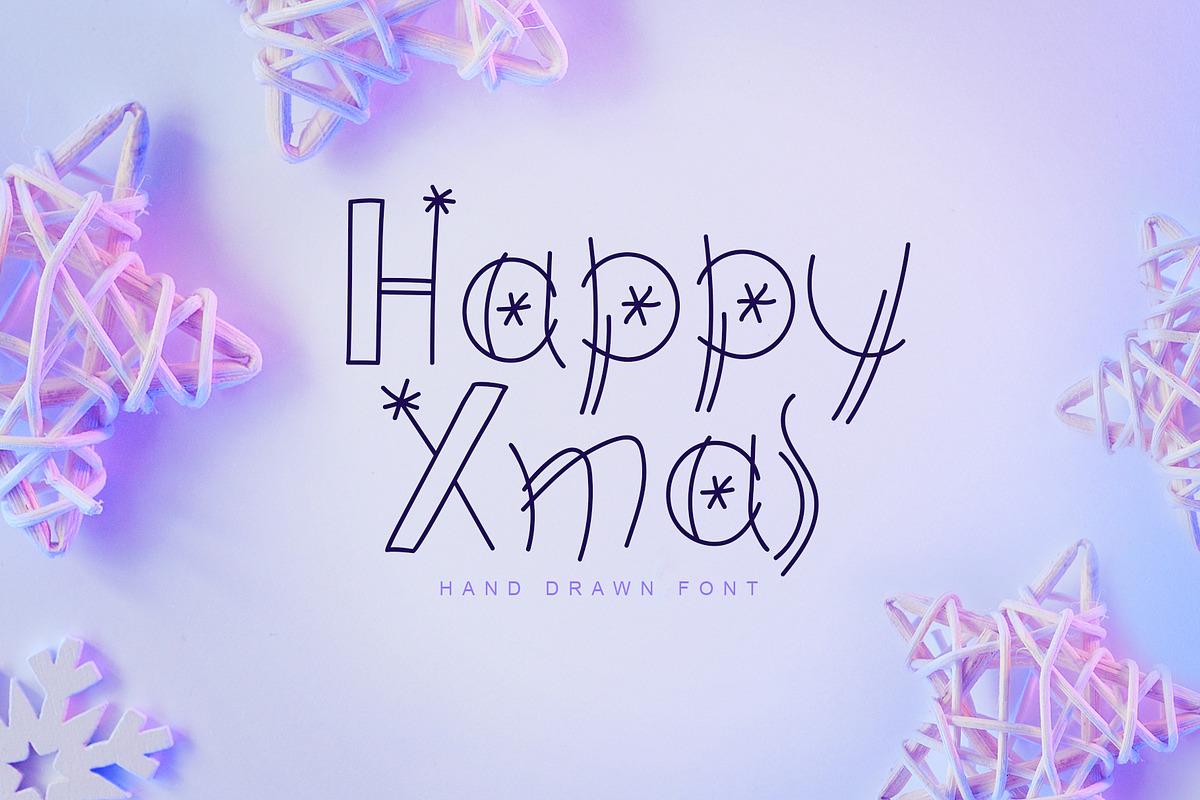 Happy Xmas Hand Drawn Font