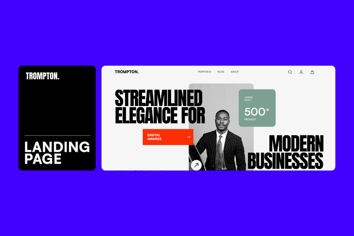 Trompton - Landing Page UI Kit, an UI Kit Template by Dirtytemp Studio (Photo 4 of 6)