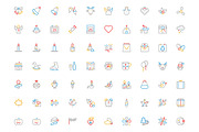 100+ Christmas Colored Line Icons, an Outline Icon by Creative Stall (Thumbnail 2 of 2)