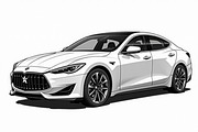 Luxury Sports Sedan Vector Clipart S, an Illustration by Designs_River (Thumbnail 3 of 7)