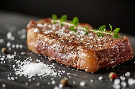 Piece of Steak With Sprigs of Parmes, a Photo by Iftikhar Alam