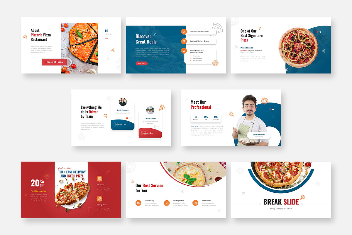 Pizzaria - Pizza PowerPoint, a Presentation Template by Premast (Photo 2 of 3)
