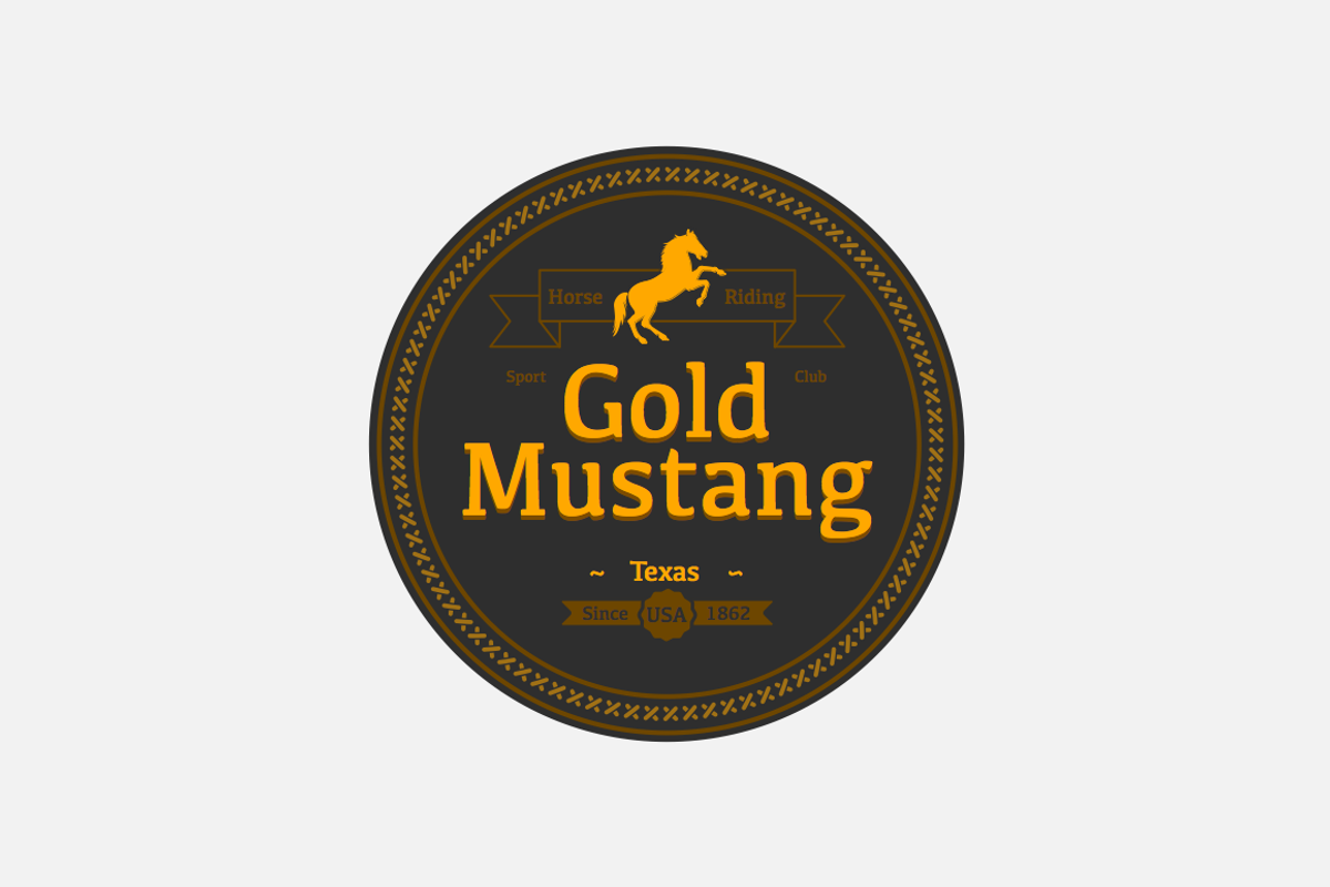 Gold Mustang- Horse Club Logo, a Branding & Logo Template by Zibloidix