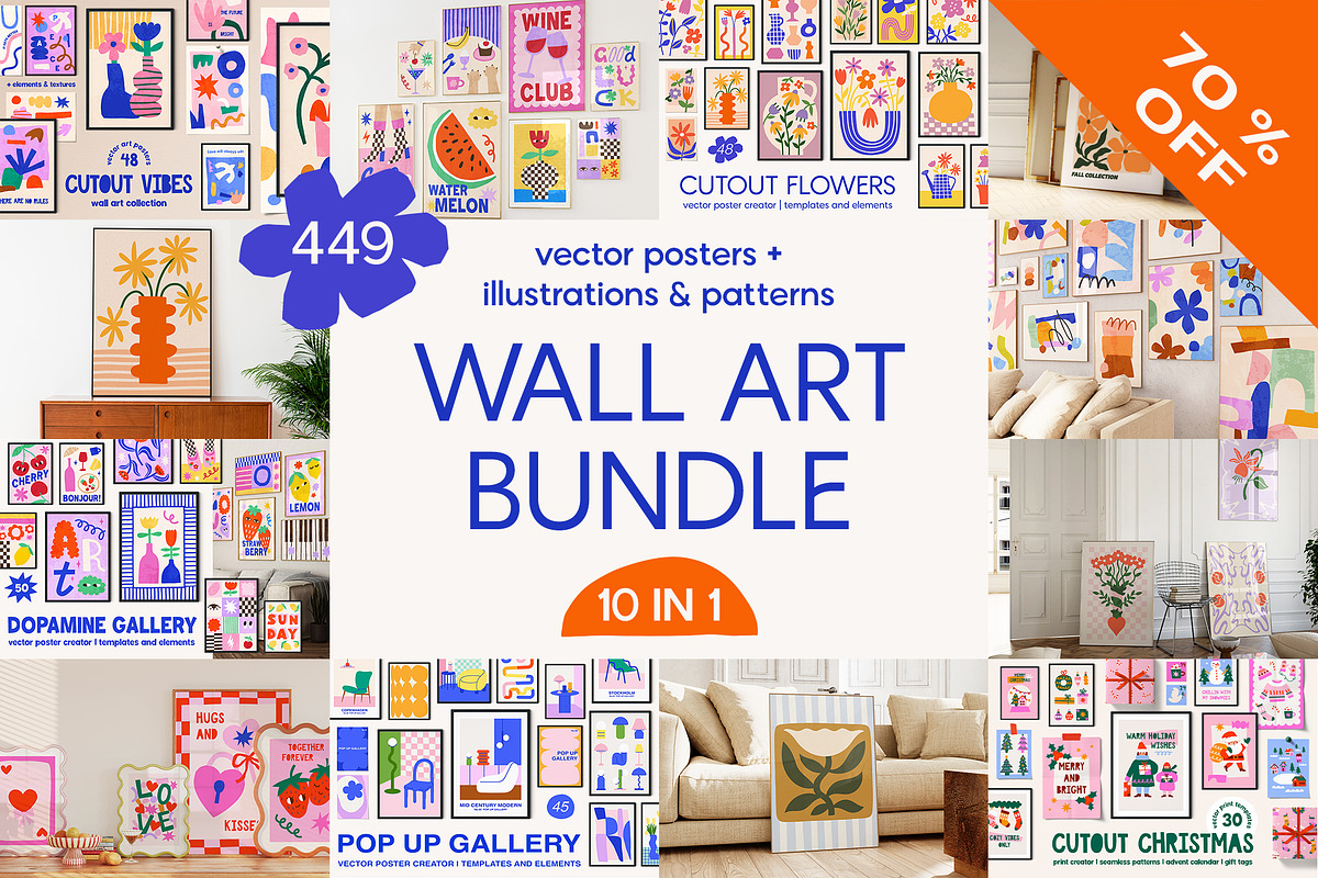 Wall Art Bundle | 449 Vector Posters, an Object Graphic by ArtFM (Photo 1 of 37)