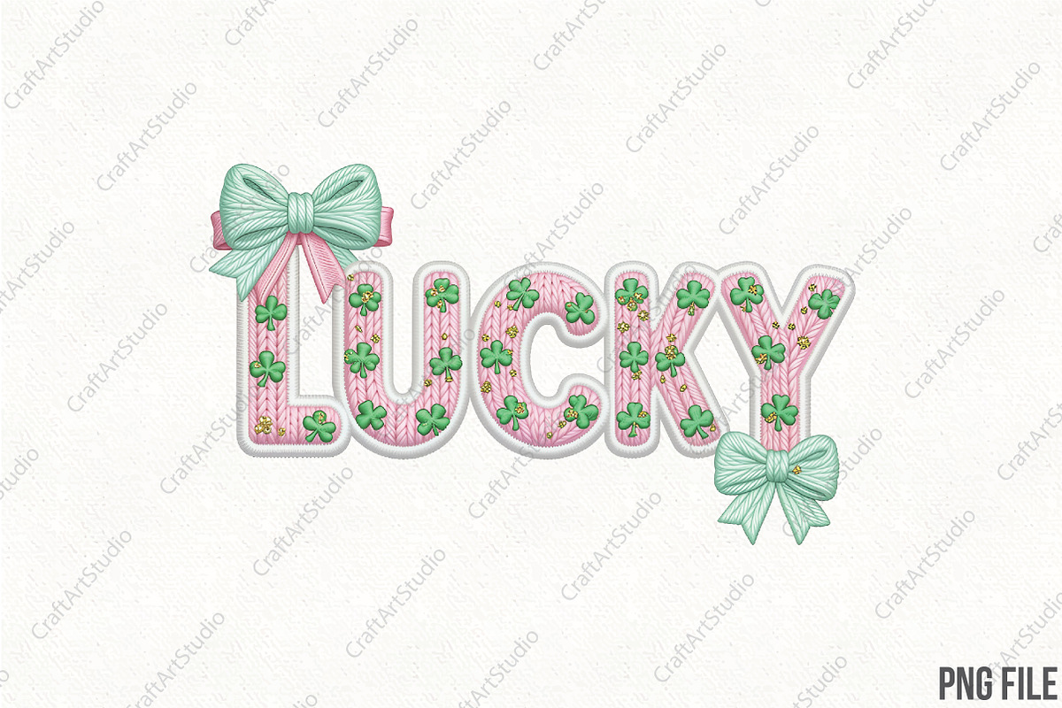 Yarn St Patricks Png Coquette Lucky, an Illustration by CraftArtStudio (Photo 1 of 4)