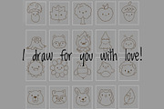 Cute Forest Characters Outline, a Seasonal Illustration by Palau (Thumbnail 9 of 12)