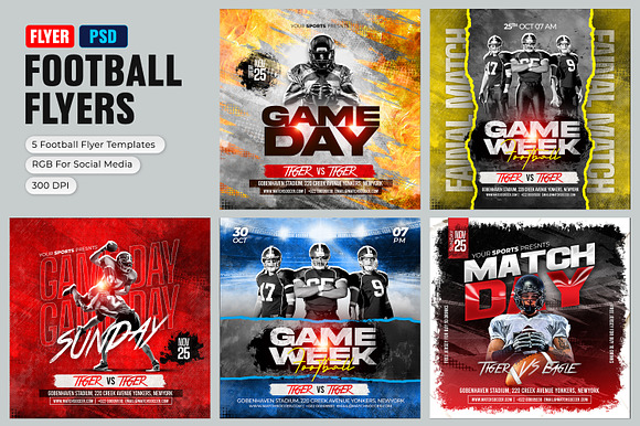 5 Football Flyer Templates preview 7