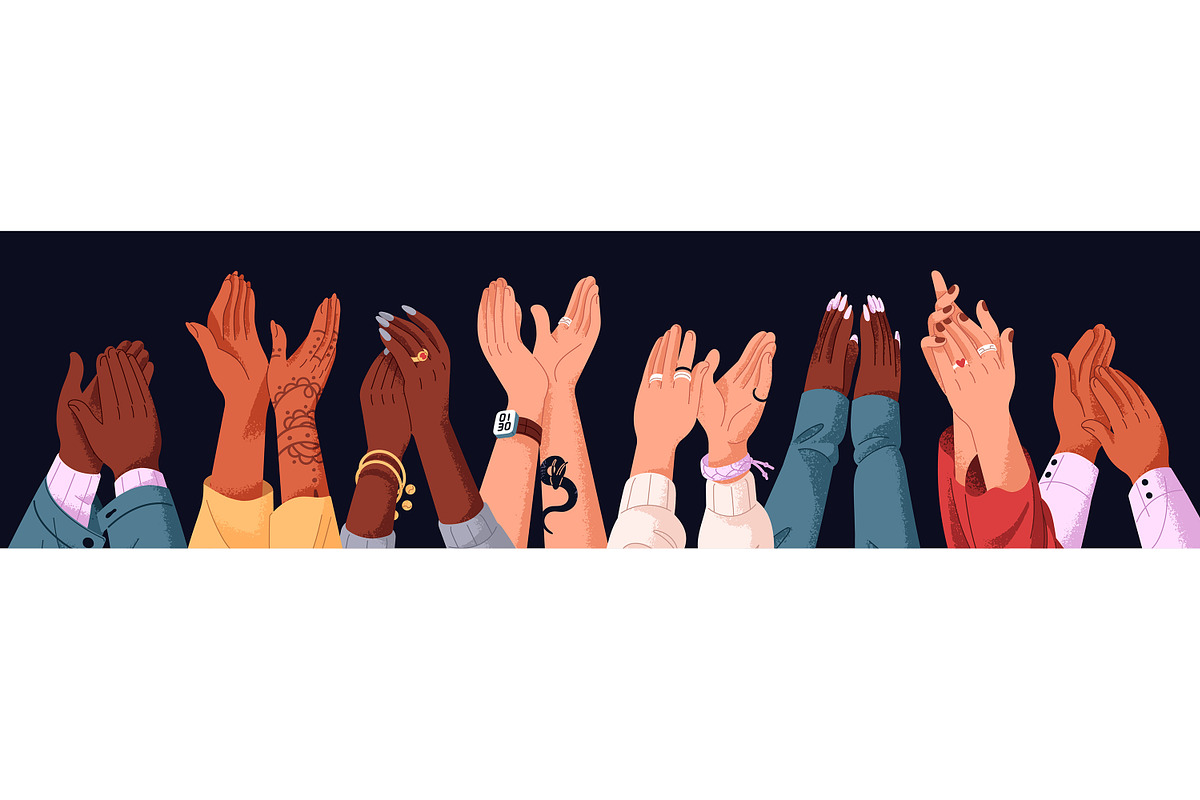 People clapping hands set, banner, a Person Illustration by PaperTrident (Photo 3 of 3)