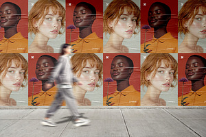 Paper Posters Wall Mockup, an Advertising Mockup by Design Squad
