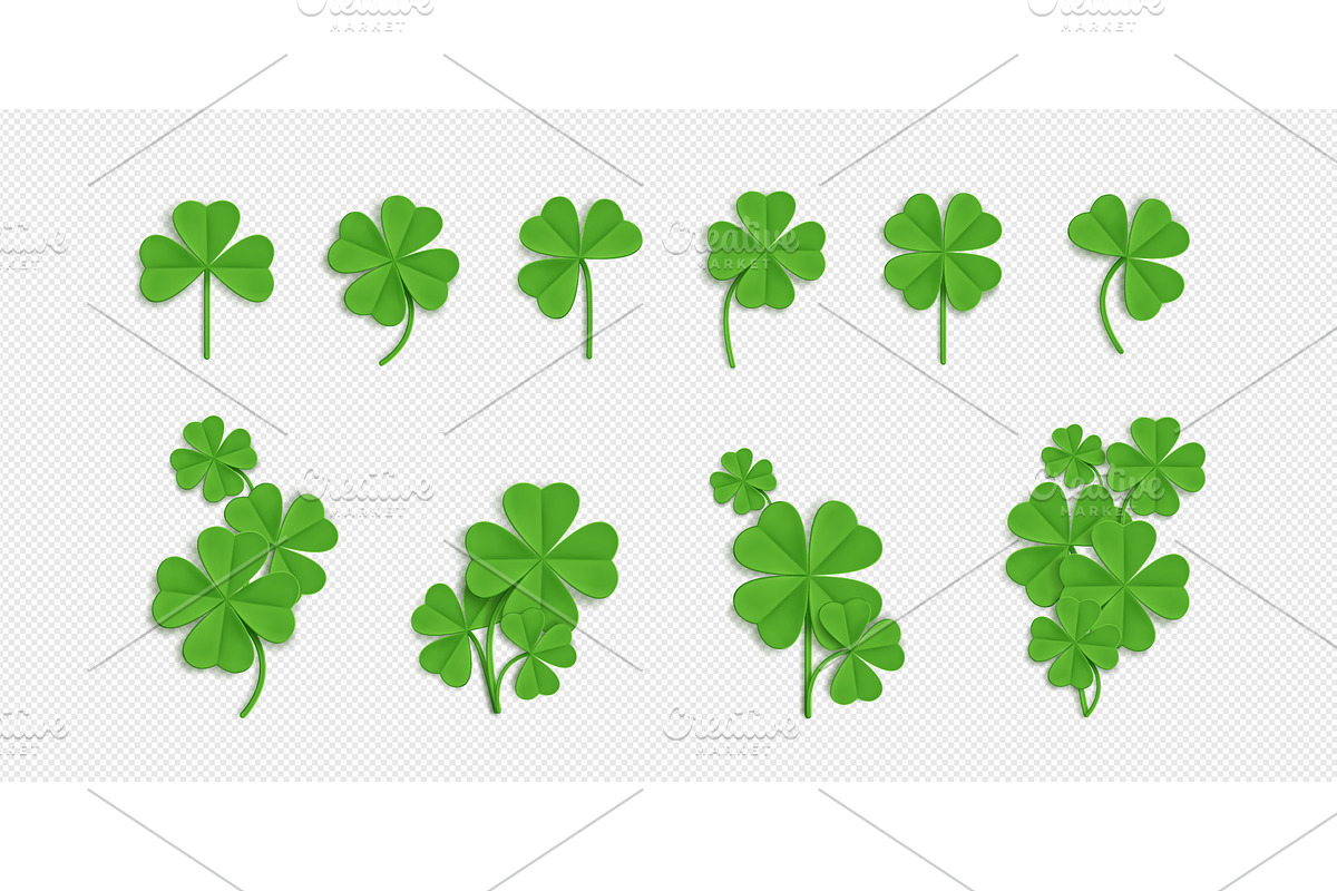Green clover leaf with three and, an Object Illustration by art PVP - market