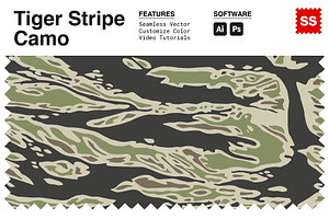 Tiger Stripe Camo Vector Pattern