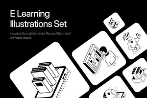100 E-Learning Illustrations Bundle