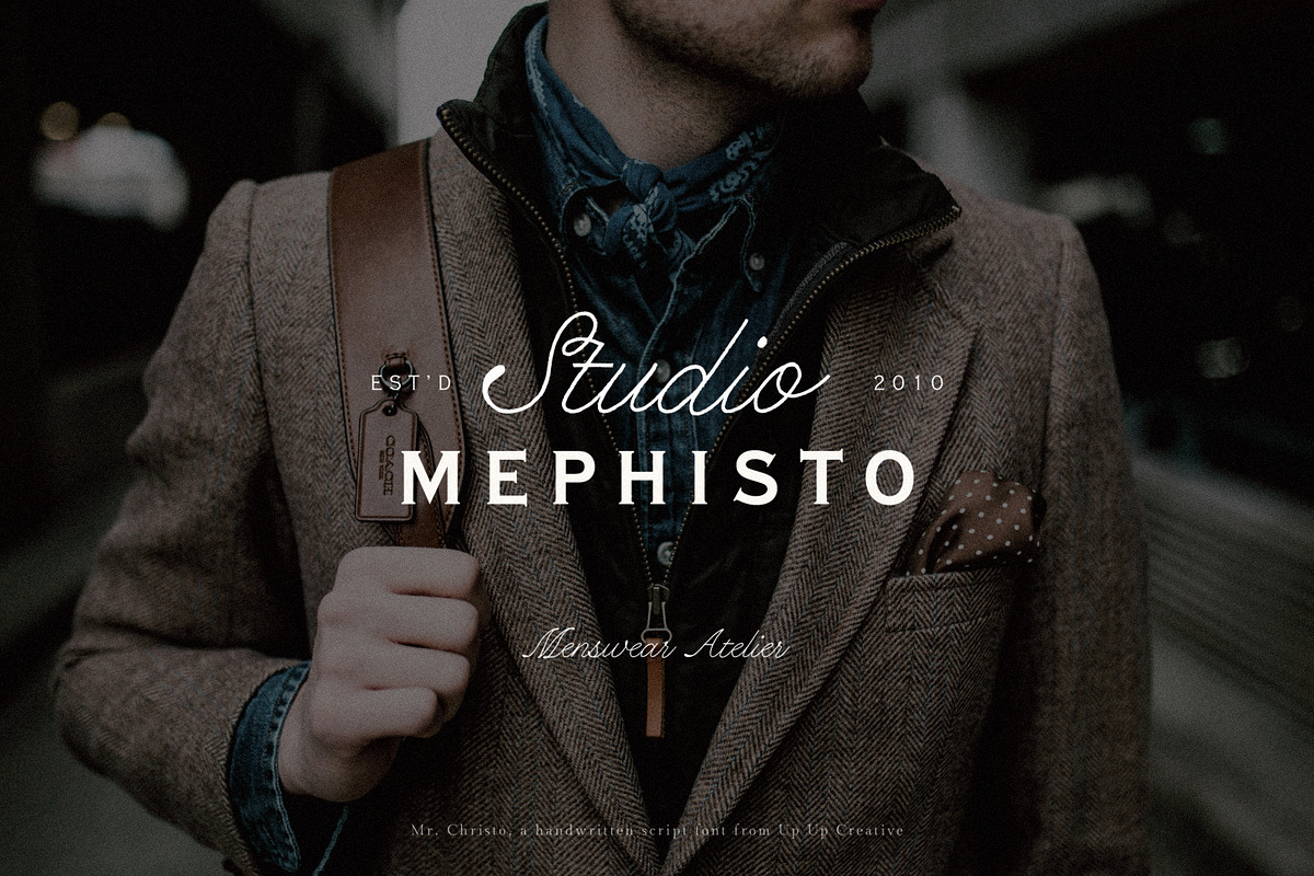 Mr Christo Calligraphy Script Font, a Script Font by Up Up Creative (Photo 4 of 16)
