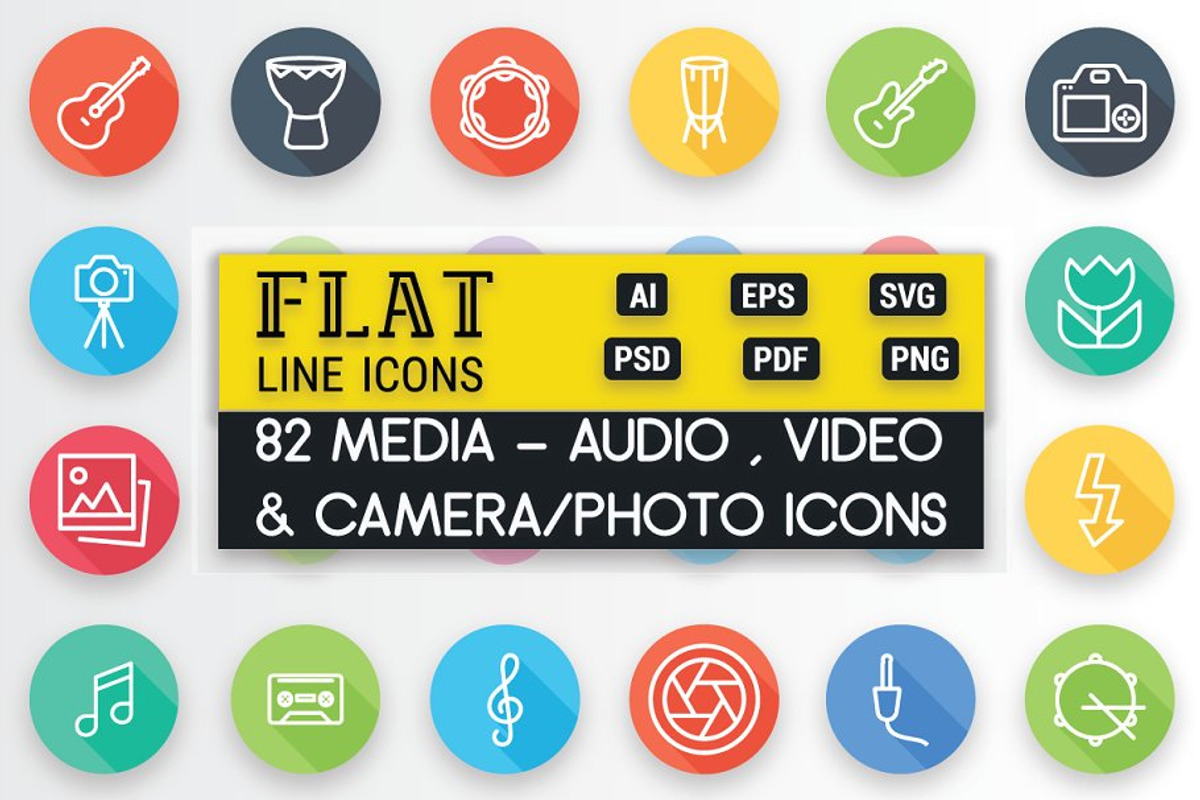 Media - Audio, Video & Photo Icons, a Solid Icon by FlatLineIcons (Photo 2 of 7)