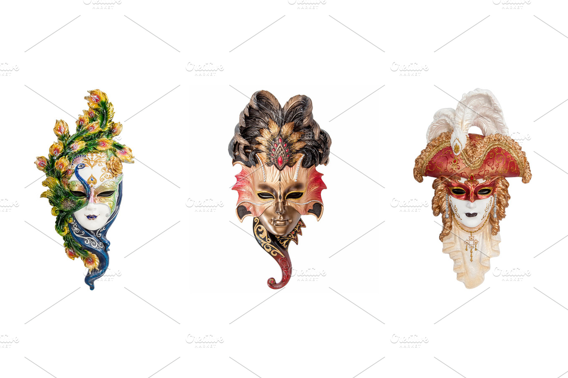 Venetian masks for venice carnival stock photo containing closeup and isolated, an Arts & Entertainment Photo by Sisika