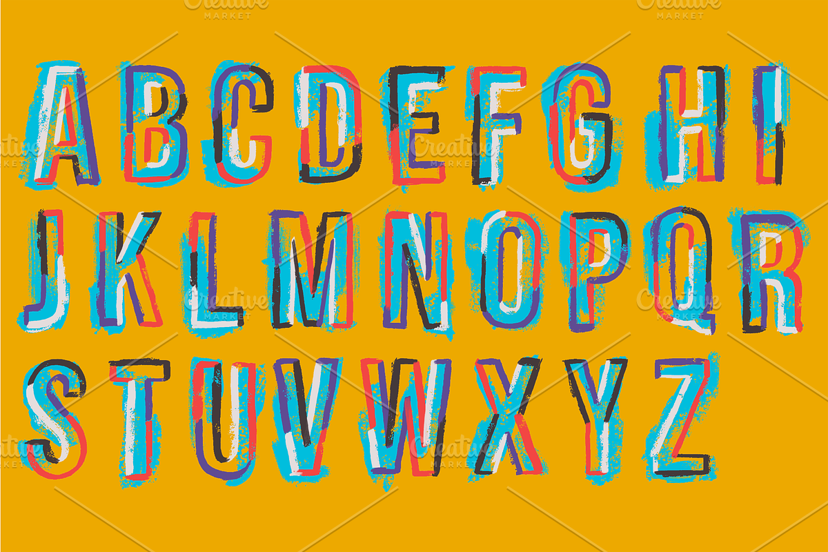 Colorful Hand Drawn Letters, a Texture Illustration by sergiowashere (Photo 2 of 4)