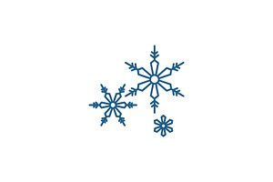 Snowflakes Line Icon Concept