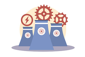 Nuclear power plant. Obtaining, an Illustration by YummyBuum