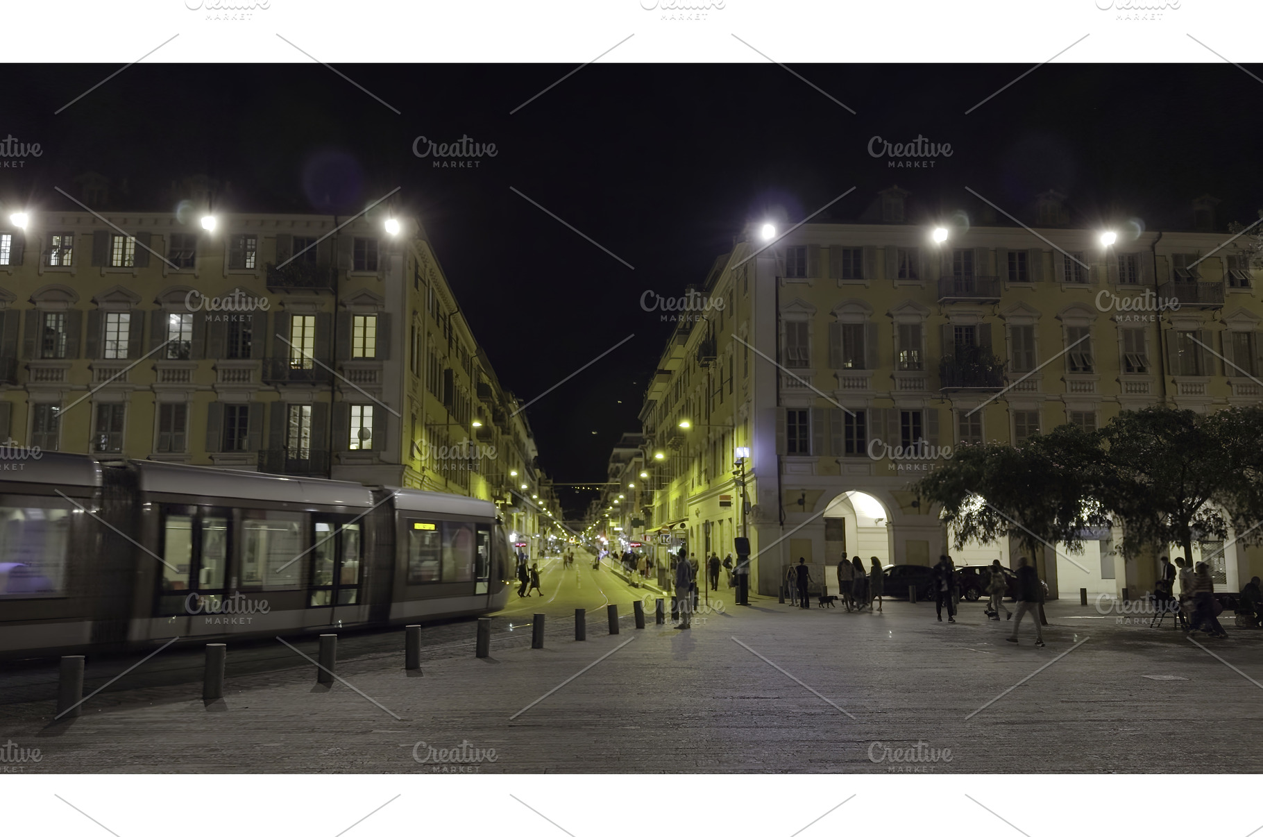 Modern tram passing through place, an Architecture Photo by Media Whale Stock