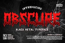 Obscure Metal Horror Blackletter Y2k