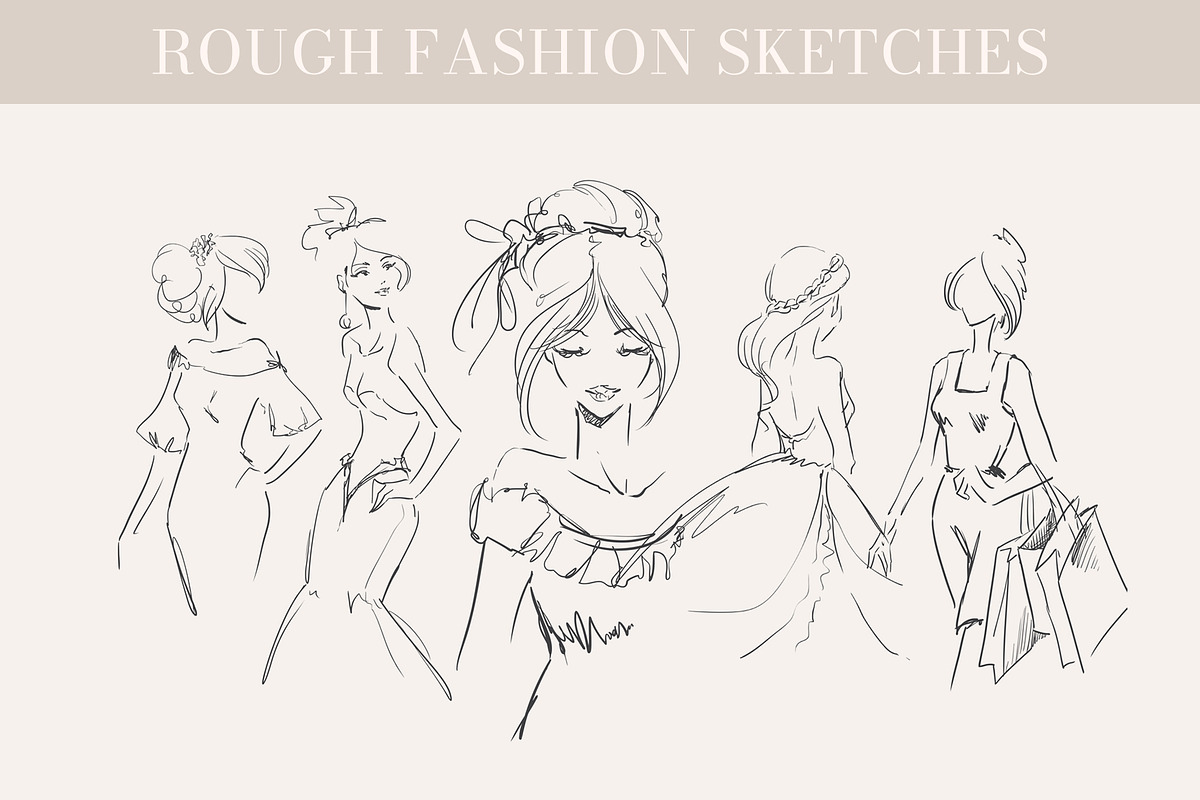 Fashion Sketch Female Silhouettes, a Person Illustration by Elena Naumchenkova (Photo 2 of 3)