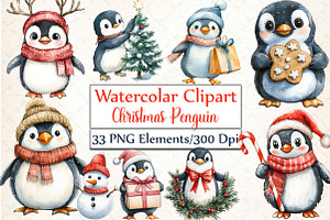 Winter Penguin Christmas Penguin, an Illustration by DreamCafeArt