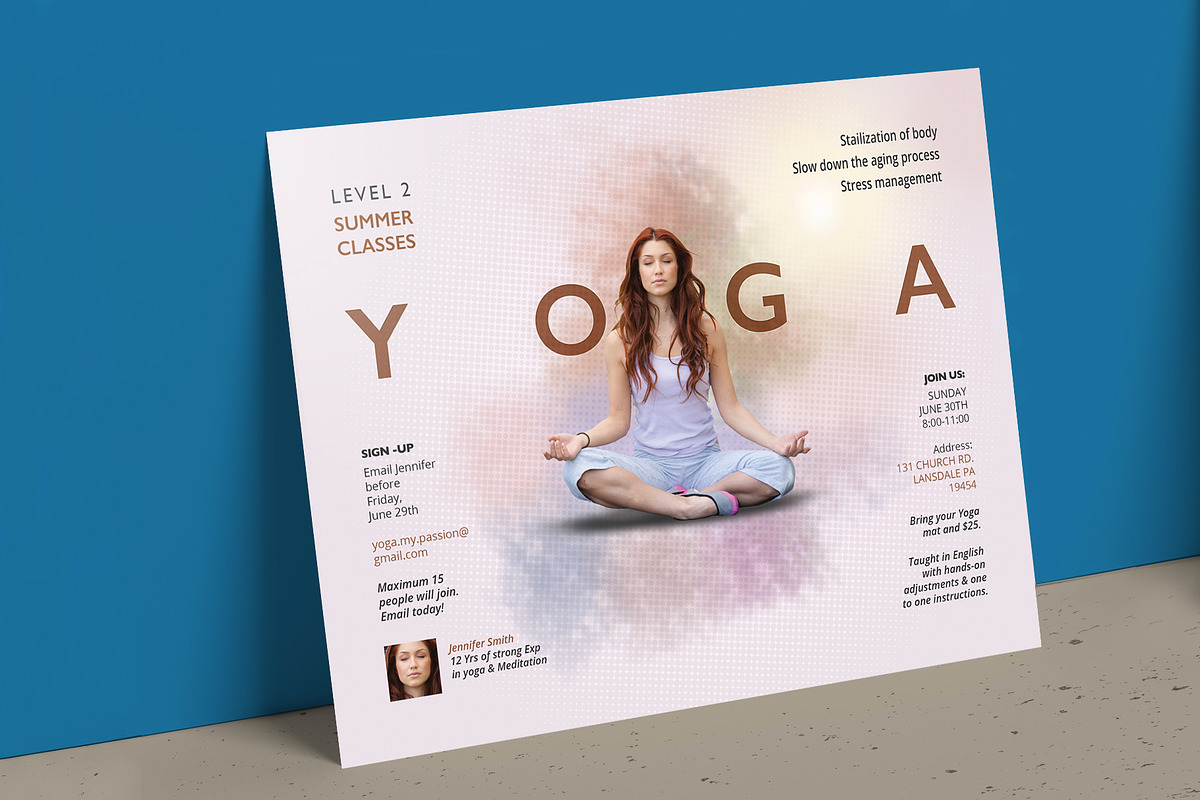 Simple Yoga Flyer Templates, a Flyer Template by Aabhaas (Photo 4 of 4)