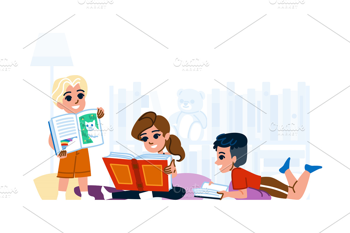 literature reading books hobby kid, a Person Illustration by pikepicture