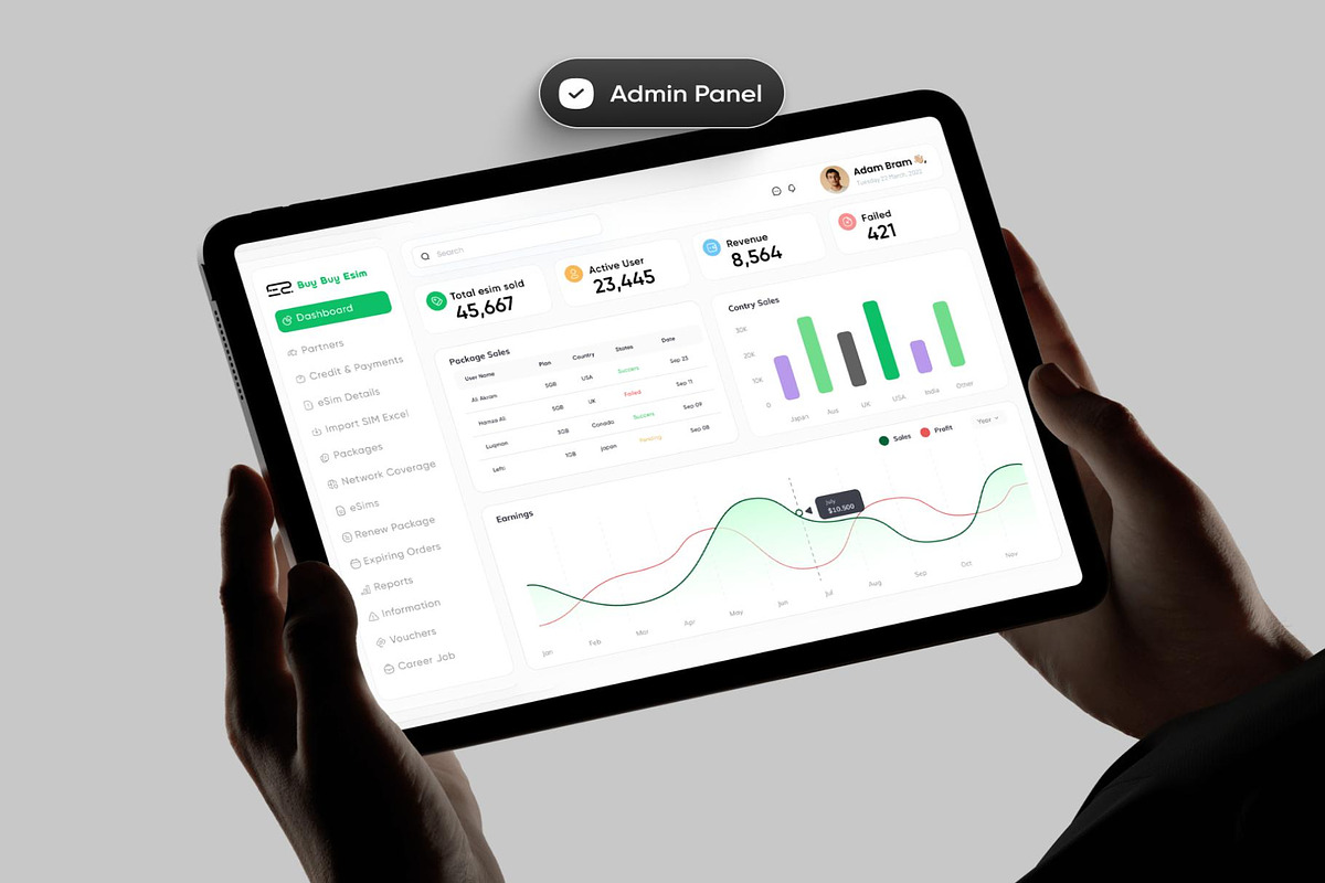 eSIM Product UIKit App Web Dashboard, an UI Kit Template by Lumina_ui_ux202 (Photo 1 of 8)
