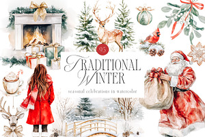 Traditional Winter - Watercolor Set