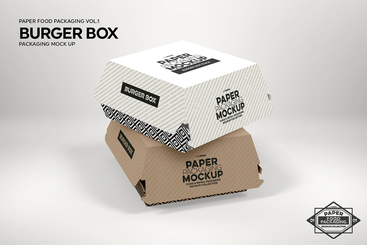 Burger Box Packaging Mockup, a Packaging Mockup by INCDesign (Photo 4 of 5)