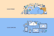 Cloud storage and cloud computing, a Technology Illustration by Good Studio (Thumbnail 1 of 3)