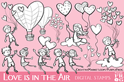 LOVE IS IN THE AIR - Digital Stamps, an Outline Icon by Purple Frog (Thumbnail 1 of 2)