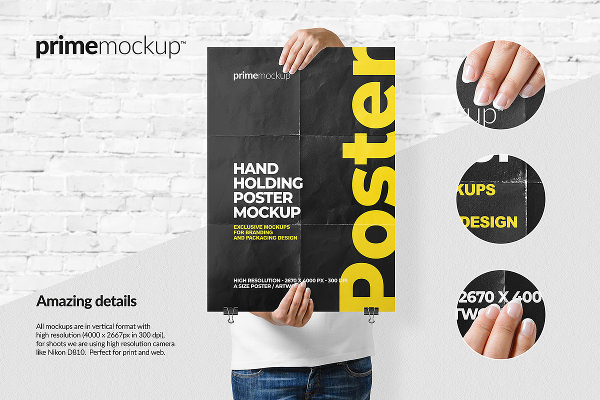 Hand Holding Poster Mockup, a Print Template by PrimeMockup (Photo 5 of 7)
