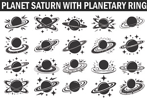 Planet Saturn planetary ring system, an Illustration by Amazin_art